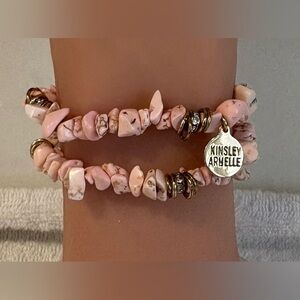 Kinsley Armelle Pink Tumbled Stone Stack
Bracelet Set (2 Pcs)